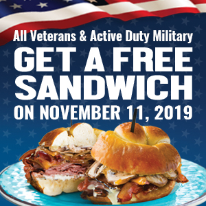 Free Sandwich 2019 Veterans Day Square | Isaac's Restaurants