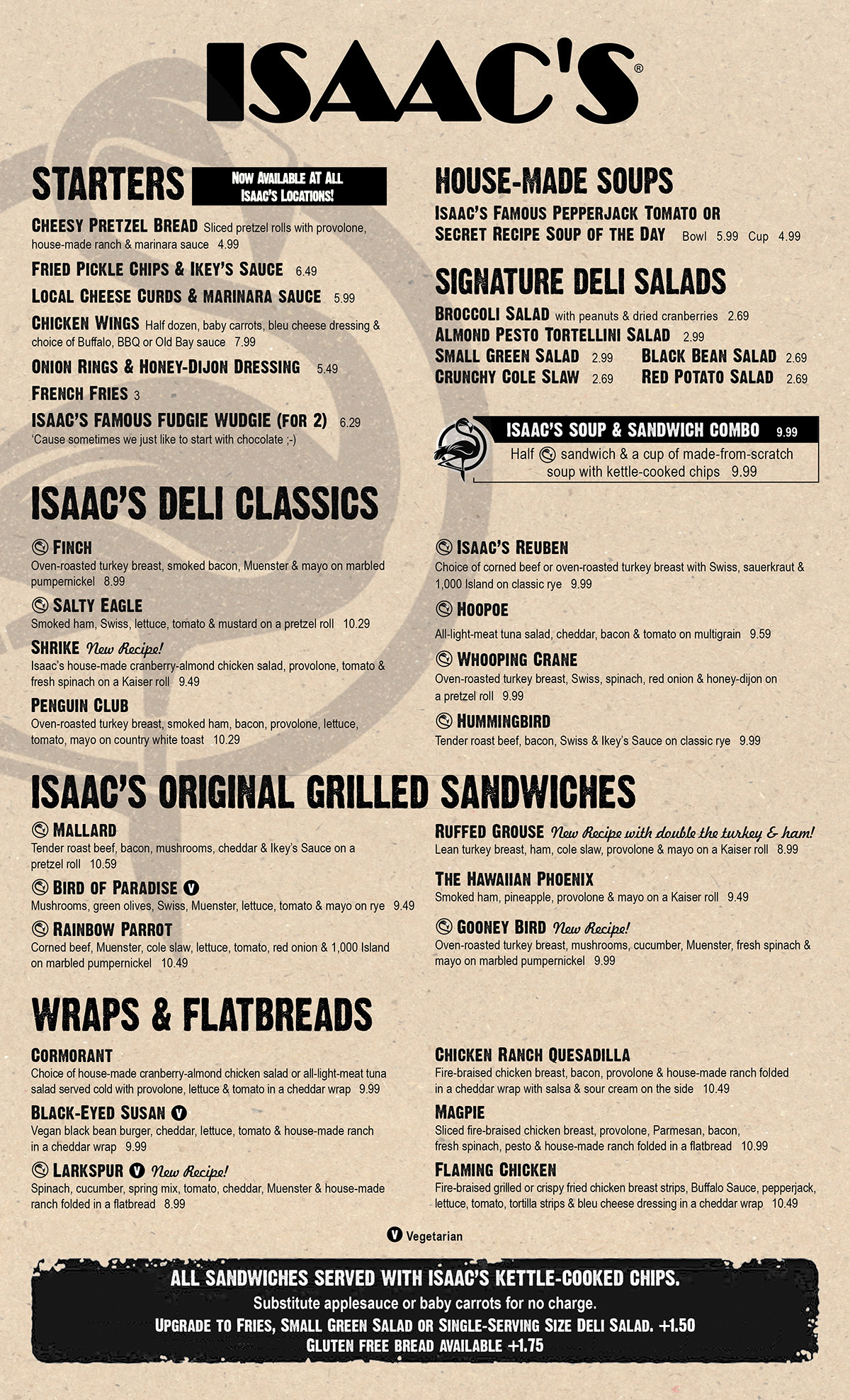 3-16-21 Isaac’s Menu 1 | Isaac's Restaurants